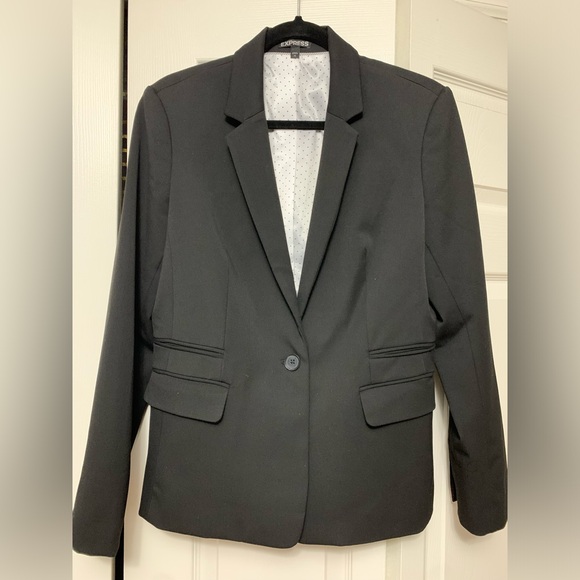 Express Black Tuxedo Suit Jacket Size 12 - Picture 5 of 9